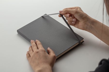 Laton Sisu A6 Keten Kumaş Sert Kapaklı Defter Gri