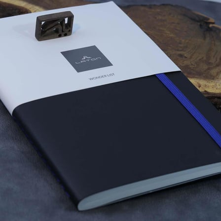 Laton Tıla A5 Keten Kumaş Sert Kapaklı  Defter Black & Blue