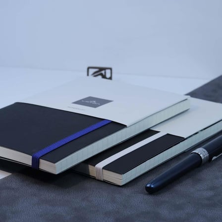 Laton Tıla A5 Keten Kumaş Sert Kapaklı  Defter Black & Blue