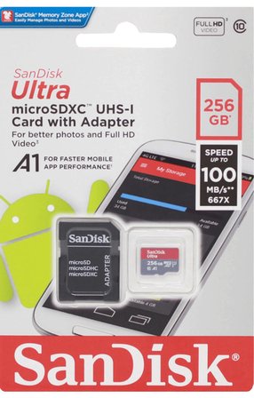 SanDisk Ultra Class 10 UHS-I 256 GB Micro SD Kart Telefon, Kamera, Drone Uyumlu