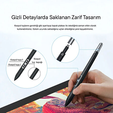 XP-Pen X3 Pro Slim Stylus Grafik Tablet Kalem - Artist Pro 14 Gen2/Pro16/Pro 19 Gen2, Deco Pro Gen2 Uyumlu