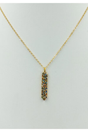 Altın Sarısı Zirkon Taşlı Lüks Kolye