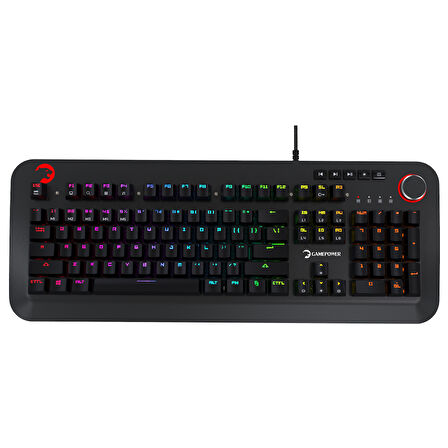 GamePower Starscream 60M RGB Kırmızı Switch 60 Milyon İngilizce Q USB Suya Dayanıklı Optik Mekanik Gaming Klavye