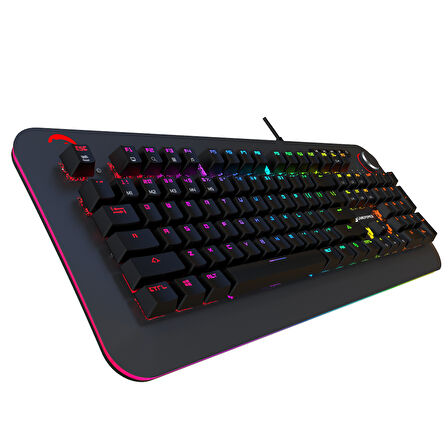GamePower Starscream 60M RGB Kırmızı Switch 60 Milyon İngilizce Q USB Suya Dayanıklı Optik Mekanik Gaming Klavye