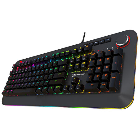 GamePower Starscream 60M RGB Kırmızı Switch 60 Milyon İngilizce Q USB Suya Dayanıklı Optik Mekanik Gaming Klavye