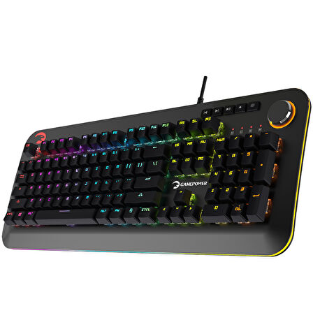 GamePower Starscream 60M RGB Kırmızı Switch 60 Milyon İngilizce Q USB Suya Dayanıklı Optik Mekanik Gaming Klavye