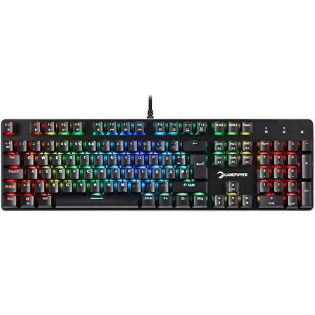 GamePower Ogre RGB 60M Blue Switch Almanca Q USB Mekanik Gaming Klavye