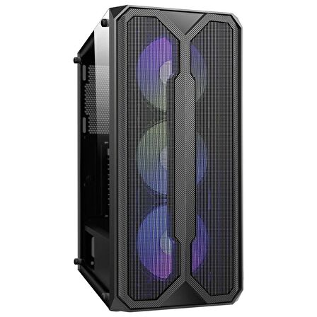 GamePower Aura 4*120mm Siyah Fan A-RGB Şerit Led Gaming ATX Kasa 