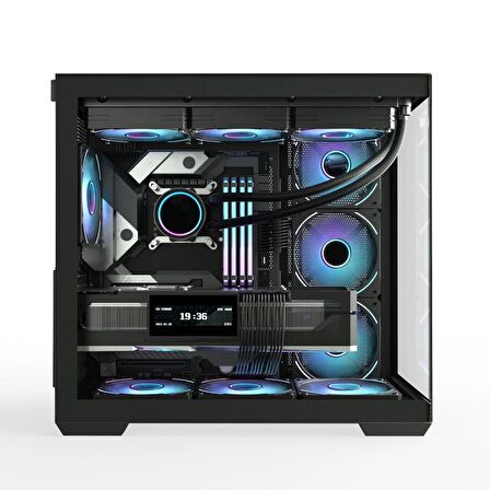 GamePower Warcry Prism 1x12Cm Siyah Fan Cam ATX Gaming Kasa