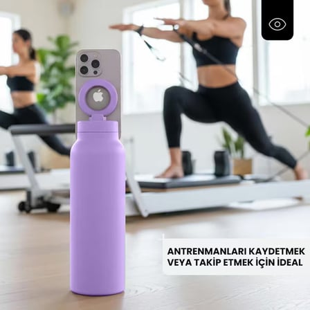 Ringo Pro Pipetli, Telefon Tutuculu Termal Çelik Termos 710 ml Lila