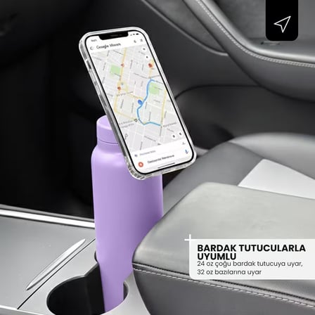 Ringo Pro Pipetli, Telefon Tutuculu Termal Çelik Termos 710 ml Lila