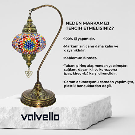 Diadora / Valvello Dekoratif El Yapımı Olta Mozaik Lamba