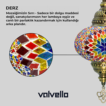 Diadora / Valvello Dekoratif El Yapımı Olta Mozaik Lamba