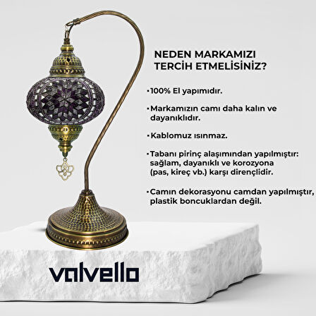 Diadora / Valvello Dekoratif El Yapımı Olta Mozaik Lamba