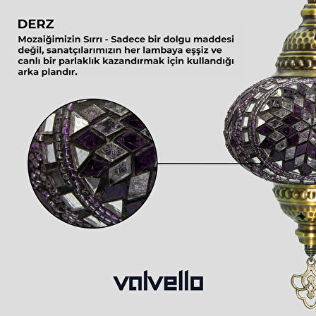 Diadora / Valvello Dekoratif El Yapımı Olta Mozaik Lamba