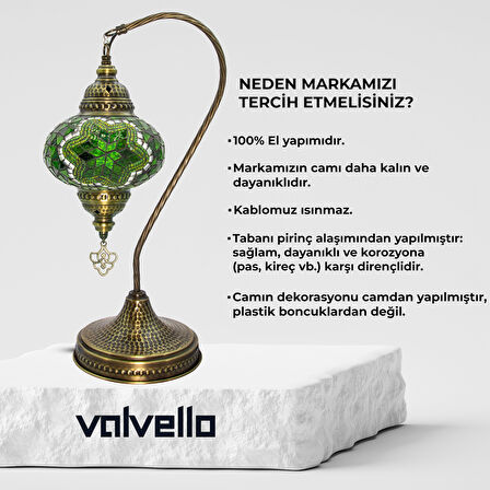 Diadora / Valvello Dekoratif El Yapımı Olta Mozaik Lamba