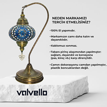 Diadora / Valvello Dekoratif El Yapımı Olta Mozaik Lamba