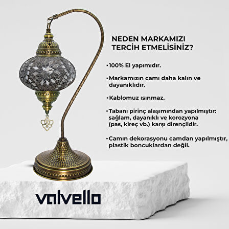 Diadora / Valvello Dekoratif El Yapımı Olta Mozaik Lamba