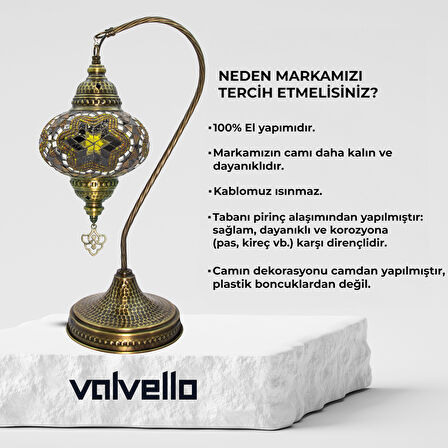 Diadora / Valvello Dekoratif El Yapımı Olta Mozaik Lamba