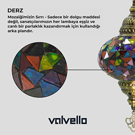 Diadora / Valvello Dekoratif El Yapımı Olta Mozaik Lamba