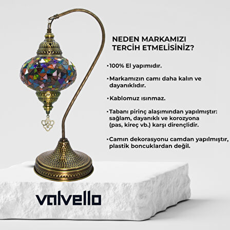 Diadora / Valvello Dekoratif El Yapımı Olta Mozaik Lamba