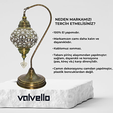 Diadora / Valvello Dekoratif El Yapımı Olta Mozaik Lamba