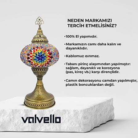 Diadora / Valvello Dekoratif El Yapımı Masaüstü Mozaik Lamba