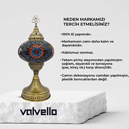 Diadora / Valvello Dekoratif El Yapımı Masaüstü Mozaik Lamba