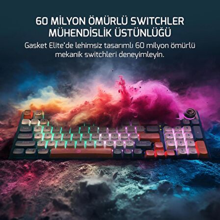 Gasket Elite X RGB Wireless/Bluetooth/Kablolu Mekanik Hot-Swap Yağlı Switch Gasket Gaming Klavye