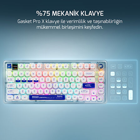 GamePower Gasket Pro X RGB Wireless/Bluetooth/Kablolu Mekanik Hot-Swap Yağlı Switch Gasket İngilizce Q Gaming Klavye