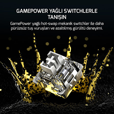 GamePower Gasket Pro X RGB Wireless/Bluetooth/Kablolu Mekanik Hot-Swap Yağlı Switch Gasket İngilizce Q Gaming Klavye