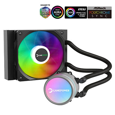 GamePower Skadi V2 120 ARGB 120mm Sıvı İşlemci Soğutucusu AM5 ve LGA1700 Uyumlu