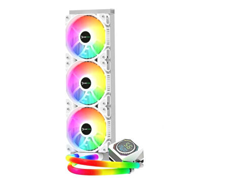 GamePower Skadi Square 360 ARGB Beyaz (RGB Borulu) 360mm Cpu Sıvı Soğutma 