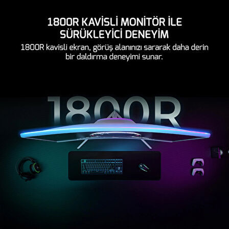 GamePower Vivid F10 24'' Curved RGB Beyaz 120Hz 1ms FHD Va Panel 2x2W Speaker Gaming Monitör (Sıfır Ölü Piksel Garantili)