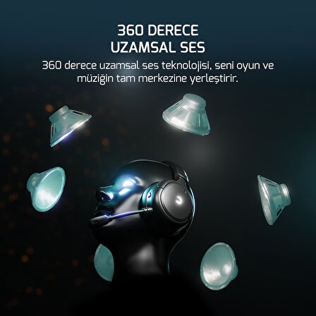 GamePower Aero Ultra Siyah Triple Mode (Kablosuz/Bluetooth/2.4G) Gaming (Oyuncu) Kulaklık