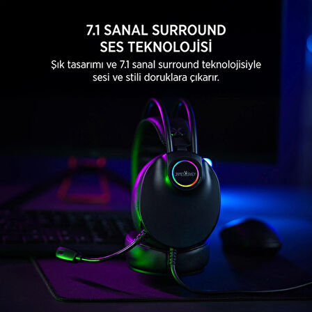 James Donkey 713 Rainbow 7.1 Siyah Gaming Kulaklık