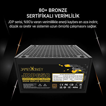 TEKNOTEG - James Donkey JDP650 APFC 12CM 650W Bronze 80+ Power Supply