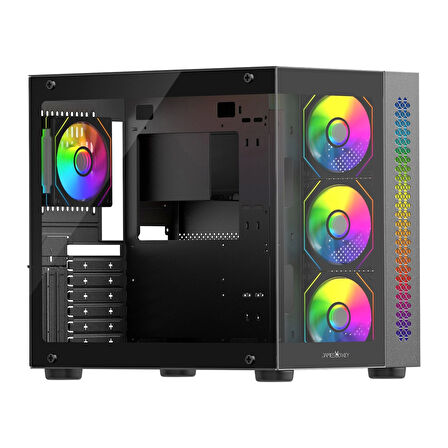 TEKNOTEG - James Donkey Stark S800 4xARGB Temperli Cam 650W 80+ Bronze ATX Siyah Gaming (Oyuncu) Kasa