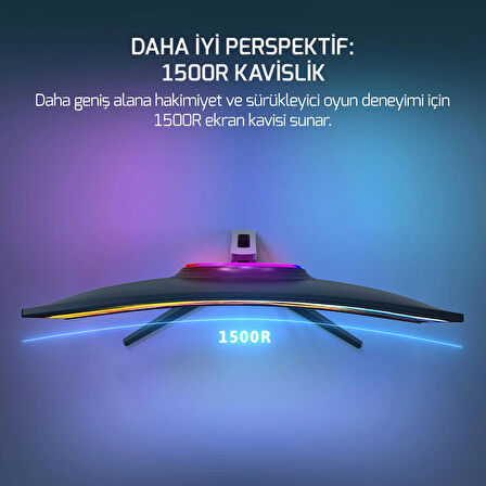 GamePower Vivid V60 27" Curved RGB 240Hz 0.5ms FHD 1500R 2x2W Speaker VA Gaming Monitör (Sıfır Ölü Piksel Garantili)