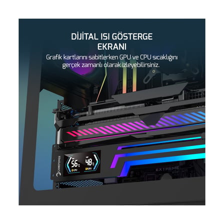GamePower Heatsync Argb LCD Ekran Kartı Tutucu Siyah