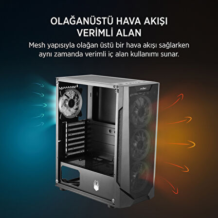 James Donkey Helix H800 4xRainbow Fan Temperli Cam 550W 80+ Bronze ATX Siyah Gaming (Oyuncu) Kasa