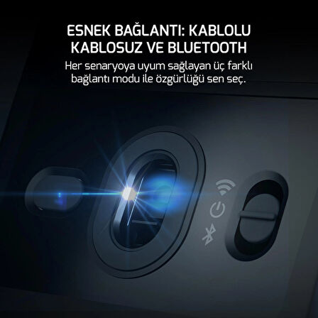 GamePower Fenix 24.000DPI Triple Mode (Kablolu/Bluetooth/2.4G) Siyah Gaming Mouse