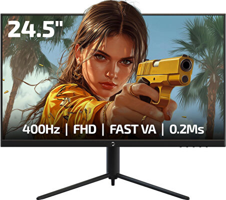 GamePower Lucid S40 24.5'' 400Hz 0.2Ms Fast VA E Spor Pivot RGB Gaming Monitör