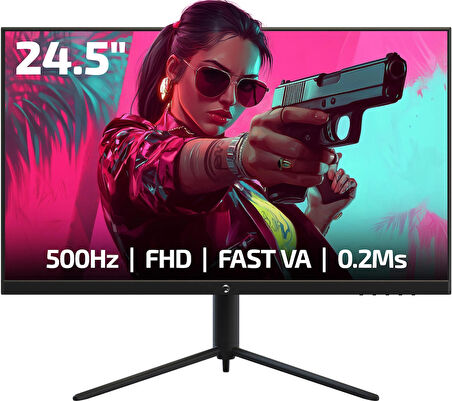 GamePower Lucid S50 24.5'' 500Hz 0.2Ms Fast VA E Spor 10 Bit Pivot RGB Gaming Monitör