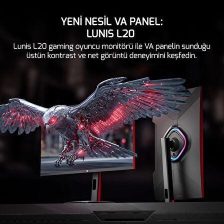 GamePower Lunis L20 24'' 240Hz 0.5Ms VA FHD RGB Pivot Gaming Monitör (Sıfır Ölü Piksel Garantili)