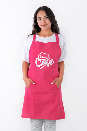 Unisex Master Chef Ayar Askılı Mutfak Önlüğü Pembe-60 x 80