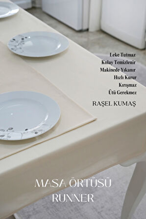 Smooth Set Masa Örtüsü ve Runner Seti Sofra Bezi Çeyiz Seti (Masa örtüsü ve Runner) 