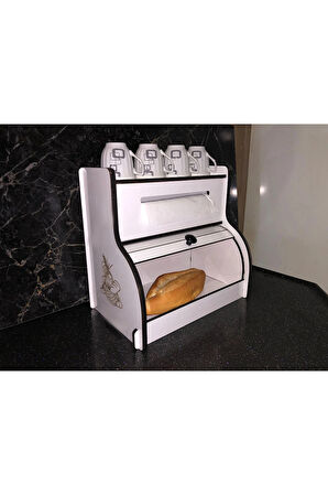 Demonte Ekmeklik New Bread Box,havlu Peçetelik(SAKLAMA GÖZLÜ),Baharatlık Rafı,dekoratif