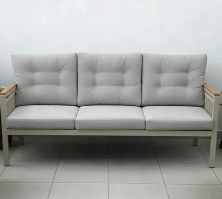 OPAL 3lü (GRİ) Metal Gövde Balkon-bahçe-kafe,çay Seti,koltuk Takımı,oturma Grubu,ofis Koltuğu