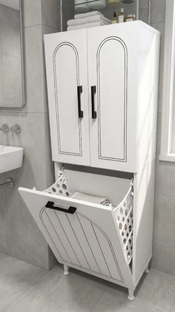Kirli Çamaşır Sepetli Banyo Kiler Oyuncak Çok Amaçlı Dolap